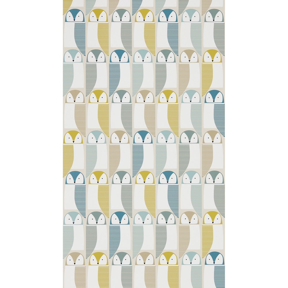 Barnie Owl Wallpaper 111519 by Scion in Lime Hemp Glacier